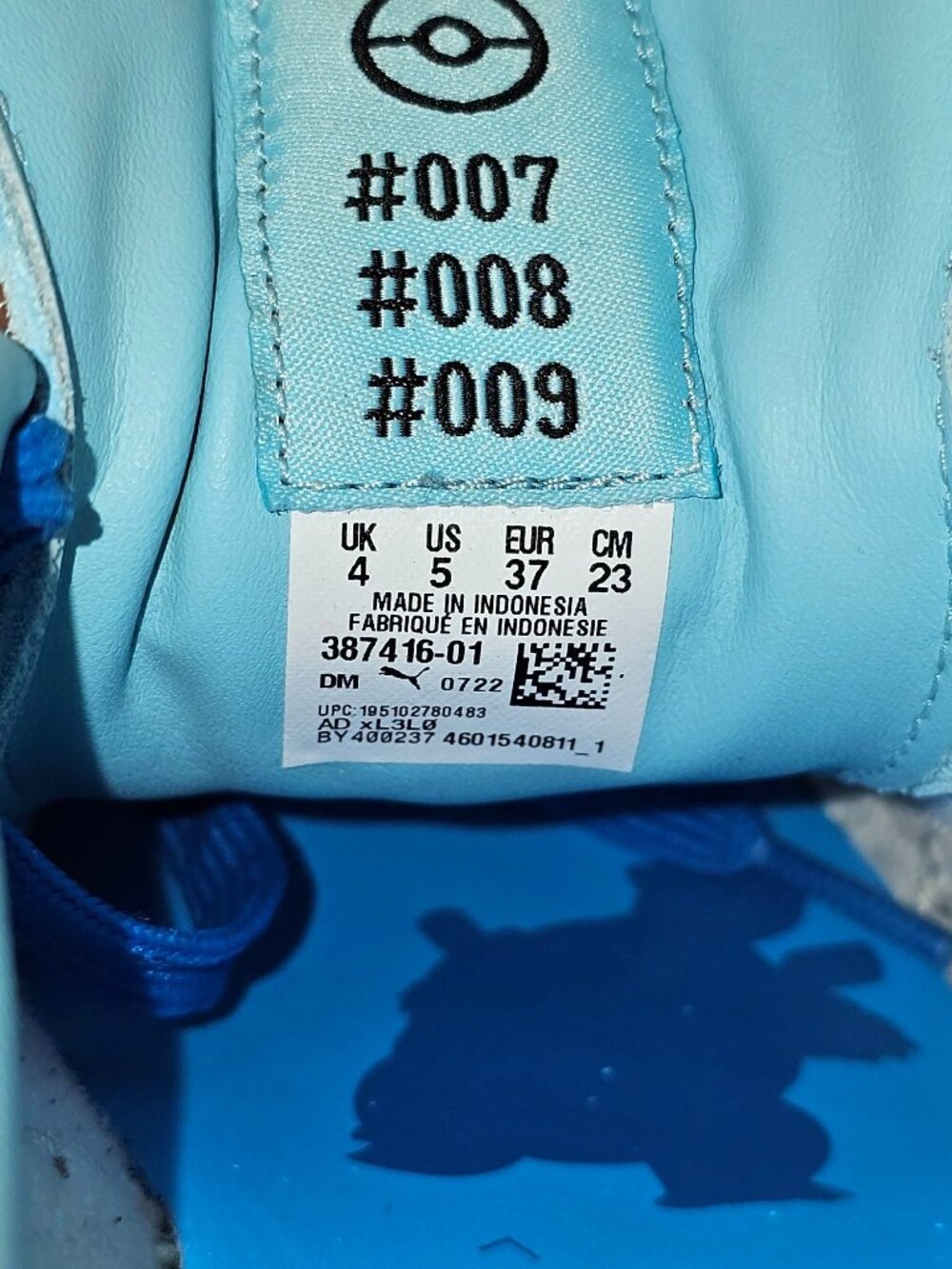 Puma Boy's Classic Squirtle Blue Suede Pokémon Crossover Shoes Size 5 1776 - Picture 8 of 14